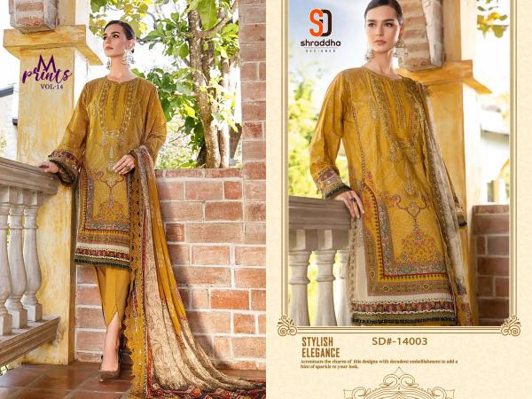 Shraddha M Prints Vol 14 Chiffon Dupatta Pakistani Suit Collection